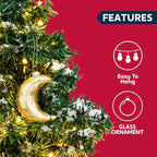 Joiedomi Hanging Ornament for Christmas Tree Decoration, Earth & Moon Blown Glass Ornaments for Xmas Gift Holiday Party Favor Decoration