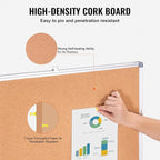 VEVOR 48"x36" Large Cork Board – Wall-Mounted Bulletin Board with Pin Board – Perfect for School, Home, Office