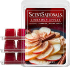 ScentSationals Cinnamon Apples Scented Wax Melts - Apple, Cinnamon, & Brown Sugar, 10oz (24 Cubes)