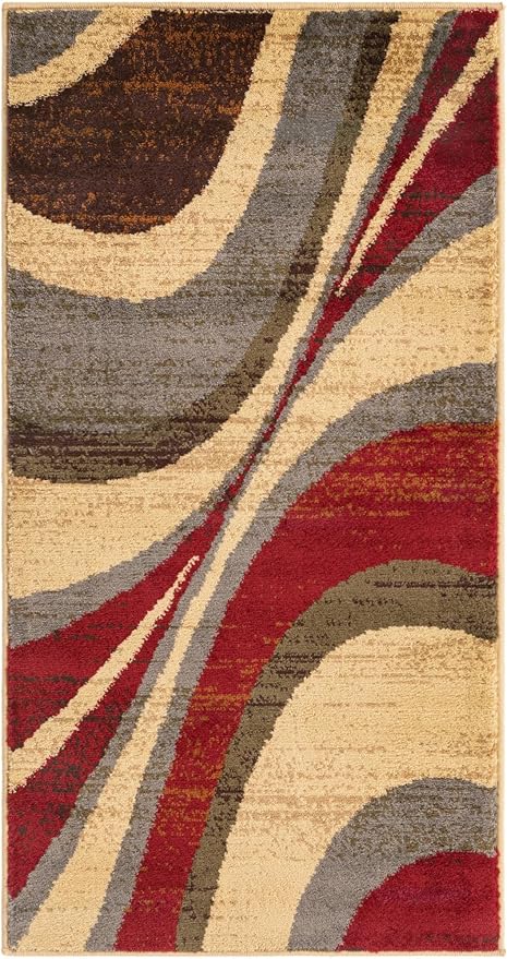 Unique Loom Barista Collection Area Rug - Ngada (2' 2" x 3' 11" Runner, Beige/Red)