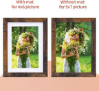 Lyeasw 4x6 Picture Frame 15 Pack, Rustic Brown Bulk Photo Frames 5 x 7 Matted to 4 x 6 Pictures, Display 4x6 with Mat or 5x7 without Mat, for Wall or Tabletop