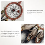 Dream Catcher for Car, Handmade Bohemian Style Rearview Mirror Hanging Decor with Feathers & Beads, Good Luck Charm for Safe Travel, Car Accessories for Women