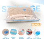 Vacuum Storage Bags with Electric Air Pump, 25 Pack Compression Bag, Space Saving Vacuum Sealer Bags for Clothes, Blanket, Duvets, Pillows, Comforters Travel, Two Compressing Ways