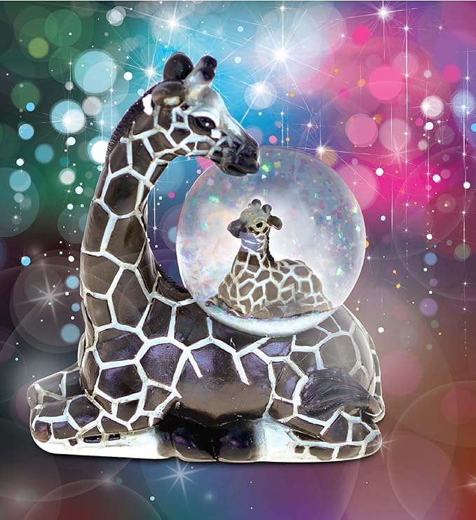 COTA Global Giraffe Snow Globe Decor - Beautiful Snow Globe Decorations with Giraffe Figurine, Collectible Snow Globes Perfect Giraffe Decor for Home, Office Space, Figurine Shelf, or Desk - 45mm