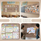 Hahafelt 1.3x39 ft Fabric Bulletin Board Roll Wood Grain Bulletin Board Brown Non-Woven Reusable Waterproof Erasable Wrinkle Resistant Fabric Roll for Background Decor DIY Craft