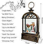 AOMIL Musical Christmas Snow Globe Lantern - USB/Battery Operated Swirling Glitter Lantern with Timer, Snow Globe Decoration for Home Holiday Decor (Deer)