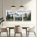 MHARTK66 Wall Art for Living Room Modern Wall Decor for Bedroom Office Decor Abstract Mountain Forest Landscapes Ink Painting 3 Piece Framed Canvas Art Prints Ready to Hang Wall Pictures Home Decor
