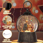 Nativity Snow Globe Christmas Snow Globe Lantern, Light up Nativity Sets for Christmas Indoor Decor, Silent Night Music with Swirling Glitter, USB Powered & Battery Nativity Scene Holy Family