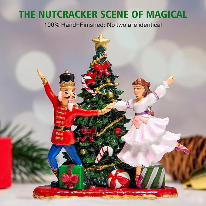 Christmas Snow Globes Lantern with The Nutcracker Music, Nutcracker Snow Globe with Swirling Glitter Effects, USB/Battery Powered with 6-Hour Timer, Christmas Decorations