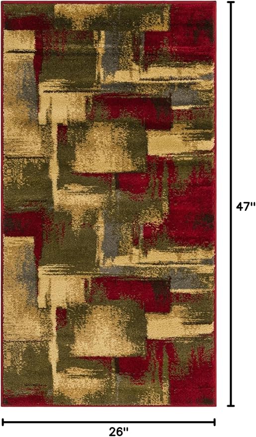 Unique Loom Barista Collection Area Rug - Timor (2' 2" x 3' 11" Runner, Multi/Red)
