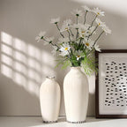 Ceramic Vases for Home Decor, Ice Crackle Aged White Vintage Ceramic Vase Set of 2, Minimalist Decorative Vase for Table Centerpiece Dining Living Room Office Nightstand Fireplace Decoration