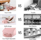 Shoe Slots Organizer 36 Pack, Adjustable Double Layer Stack Shoe Rack, Shoe Stackers for a Pair of Shoes,50% Space-Saving Storage Shoe Rack Holder for Closet Organization,Black
