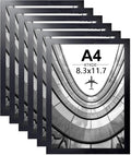 KTKDE A4 Picture Frame Set of 6, 8.3x11.7 In Certificates Documents Frames Black,Poster Frames, Modern Style Wood Composite Frame Wall Gallery Photo Frames Home Decor best gift