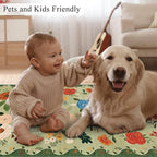 U'Artlines Indoor Door Mat Entrance Rug 2'x3'Soft Non Slip Machine Washable Floral Small Area Rug Carpet for Entryway Kitchen Bathroom Bedroom Green