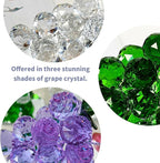 Grape Cluster Crystal Decor Sculpture, Sparkling High-Transparency Faceted Design, Luxurious High-End Crystal with Mirror Base, Elegant Home/Office Display, Gift for Collectors & Fruit Lovers (White)