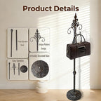 Display Stand for Wreath Handbag Purse Standing Metal Wreath Hanger Holder on Tabletop or Floor(Antique)
