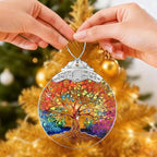 Tree of Life Stained Glass Ornament, Crystal Ornaments for Christmas Tree Decorations, Holiday Presents Idea, Car Hanging Ornaments, Car Charm, Mirror Accessories
