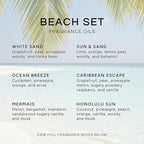Eternal Essence Oils Beach Set of 6 Premium Fragrance Oils - Includes White Sand, Ocean Breeze, Honolulu Sun, Mermaid, Caribbean Escape, and Sun & Sand Scented Oils - 10ML