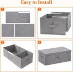 Lifewit 100L Under Bed Storage Containers, 11.8 Inch Tall Underbed Clothes Storage Organizer Bin with Sturdy Sidewalls, Bottom, 3 Lids, Deep Storage Drawer for Clothes, Shoes, Blankets, Pillows 2 Pack
