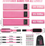 WOQQW Resistance Bands Set - Ankle Resistance Bands with Cuffs for Legs & Glute Workout, Fabric Booty Bands for Women, Home Gym Exercise Equipment for Hip, Pilates, Fitness, Yoga, Physical Therapy
