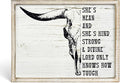 Putuo Decor Bohemian Western Wall Decor, Artistic Cowboy Prints, Square Wall Pediments for Living Room and Hallway (Cow Skull Head)