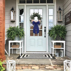 2 Pcs Navy Blue Wreath Sash for Front Door Linen Wreath Ribbon Bow for Yard Porch Garland Home Decor