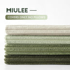 MIULEE Decorative Throw Pillow Covers Set of 4 Summer Light Green Gradient Natural Earthy Modern Classic Soft Corduroy Cushion Covers for Sofa Couch Bed Living Room Spring Home Decor 18x18 Inch