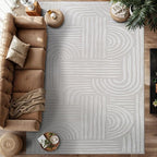 Modern Indoor Rug Orbit 5x7 Area Rugs for Living Room Luxury Kitchen Bedroom Durable Soft Geometric Durable Low and High Pile Stain Resistant Non Shedding Area Carpet 5x7