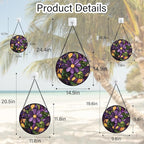 Stained Glass Window Hanging, Purple Green Flowers Sun Catcher for Door Home Decor Plants Suncatcher Christmas Mother's Day Birthday Gifts for Women Men Mom and Nana 7.8 in