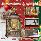 Santa Snow Globe, Reindeer and Christmas Tree Theme, Light up Christmas Snow Globes with Music 6-Hour Timer, Battery-Powered or USB-Powered Gifts for Women Men and Kids, Indoor Christmas Decorations