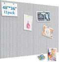 Large Cork Board for Walls, Yunihome 12 Pack 36" x 48" Felt Bulletin Board Wall Tiles for Home Kitchen School Office Wall Decor with Assorted Colors DIY Decorative Push Pins Sets