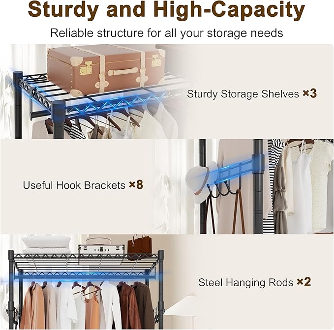 Whitmor Modern Industrial Wardrobe