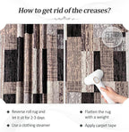 FlyDOIT Modern Geometric Patchwork Area Rug, 5x8 Chocolate Large Rugs for Living Room, Rockwood Collection Indoor Rugs for Bedroom, Throw Carpet Floor Decor for Entryway Dining Room Office Nursery
