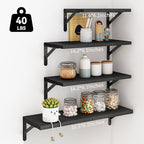 YGEOMER Wall Shelves, Black Floating Shelves Different Sizes for Living Room, Bathroom, Bedroom, Kitchen, Home Decor (Set of 4)