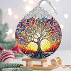 Jocidea Christmas Ornaments - Stained Glass Tree of Life - Traditional Christmas Decor - Multicolor - Glass - Hanging Ornaments - 1 Count - Unscented - Ideal for Gifting