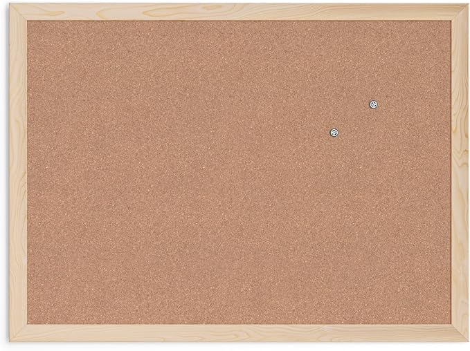 U Brands Cork Bulletin Board, 18" x 24" Inches, Light Birch Wood Frame (265U00-01)