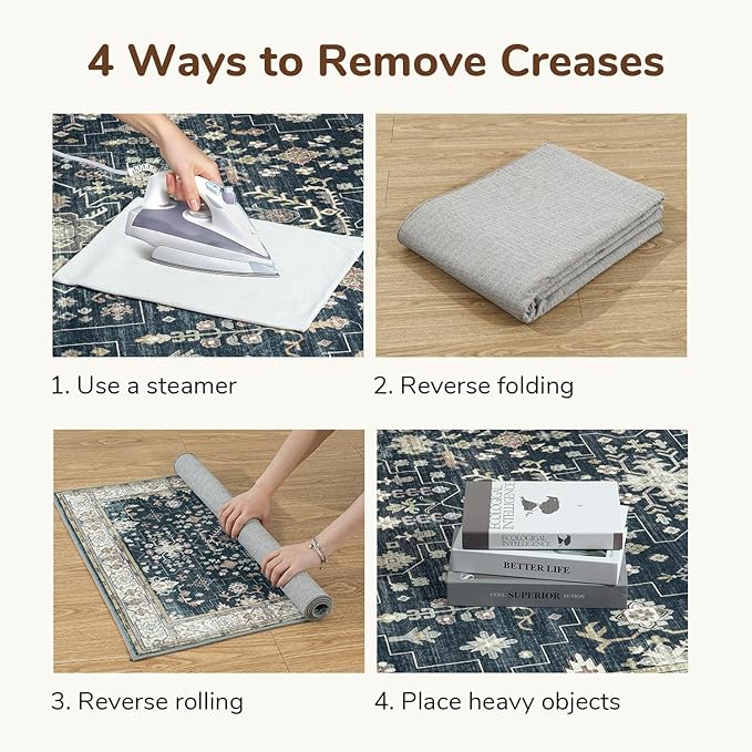 Lessymo Washable Entryway Rug, Black Brown 2x3 Small Area Rugs for Bathroom Kitchen Bedroom, Non Slip Indoor Entrance Door Mat, Stain & Fade Resistant Boho Vintage Carpet