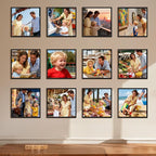Lyeasw 12x12 Picture Frames Black 12 Pack,Square Matted Wood Grain Lightweight 12 x 12 Photo Frames for Wall Collage and Desk & Home Decor.