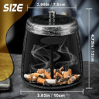 Ashtray for Cigarettes Outdoor, Outdoor Ashtray with Lid for Cigarette, Metal Odorless Windproof Smokeless Ash Tray for Patio Home Office Tabletop Balcony