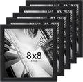 KTKDE 8x8 Picture Frame Set of 5, Black Wooden frames, Wall Hanging for Tapletop Display, Best Square Photo Frame Studio Gallery for Photos, Posters & Art Prints