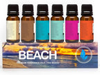 Eternal Essence Oils Beach Set of 6 Premium Fragrance Oils - Includes White Sand, Ocean Breeze, Honolulu Sun, Mermaid, Caribbean Escape, and Sun & Sand Scented Oils - 10ML