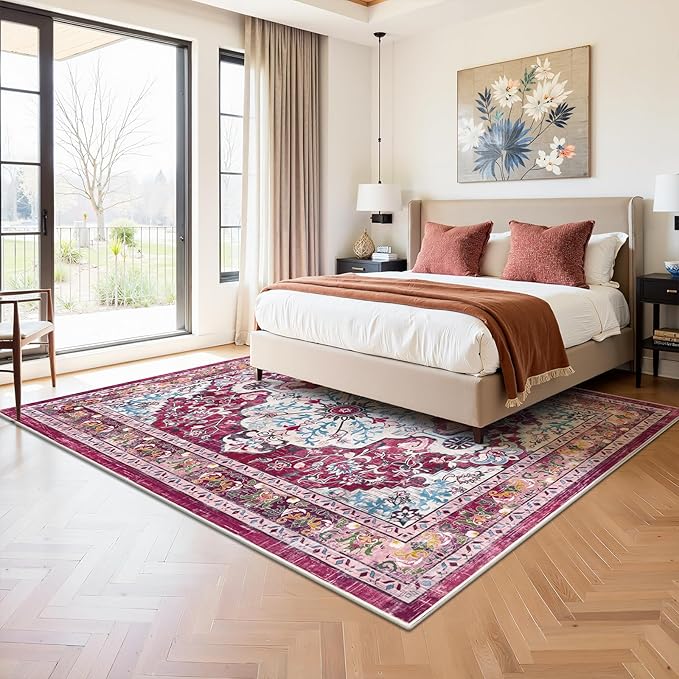 U'Artlines Area Rug 5x7 Boho Washable Soft Carpet for Living Room Bedroom Dining Room Office Indoor Rugs for Home Decor