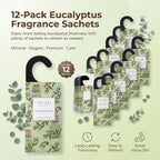 ROSE COTTAGE Large 12 Packs Eucalyptus Hanging Closet Deodorizer Air Freshener Long Lasting Scented Sachets Smell Goods for House