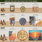 ANBOXIT Plate Display Stand, 3 Pack 6 Inch Plate Holder for Displaying, Decorative Picture Frame Dish Photo Plaque Platter Wood Stand