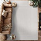 Micro Loop Indoor Rug White 5x7 Boho Geometric Neutral Area Rugs for Living Room Soft Luxury Modern Low and High Pile Durable Stain Resistant Non-Shedding Indoor Area Carpet 5 x 7