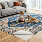 Songrey Non-Slip Rug Pad 7x9 FT, Extra Thick Carpet Pads for Hard Surfaces, Prevents Sliding and Secures Rugs, Provides Floor Protection with Comfort Cushioning