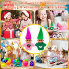 Retro Vintage Lucky Troll Dolls Assorted Hair Colors Chromatic Adorable for Collections, School Project, Arts and Crafts, Party Favors (Pink)
