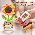 Gossby Gift for Mom from Daughter, Son, Kids - Sunflower Crochet with Card - I Always Need You MOM - Mothers Day, Christmas, Birthday Gift - Emotional Support Plush for Mama
