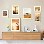 16x16 Picture Frame 3 Pack - Gold Poster Frame Display Pictures 12x12 with Mat or 16 x 16 Without Mat for Wall Hanging Horizontal and Vertical