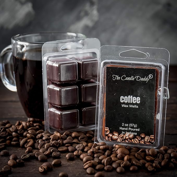 The Candle Daddy Coffee Scented Wax Cubes - Maximum Scent Coffee Wax Melts - Candle Scent Melts for Home, Office - Enjoy Candle Ambience Without Flame Soot - 1 Pack - 6 Cubes - 2 oz